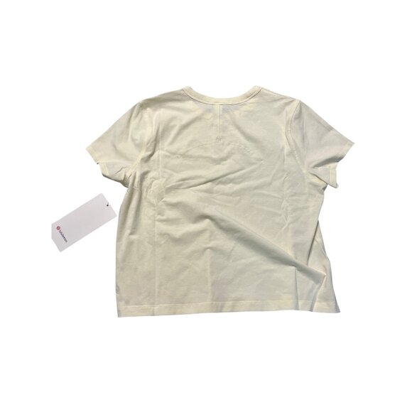 Lululemon Classic-Fit Cotton-Blend Tee Size 6 Yellow Short Sleeve Crew Neck - Picture 2 of 2